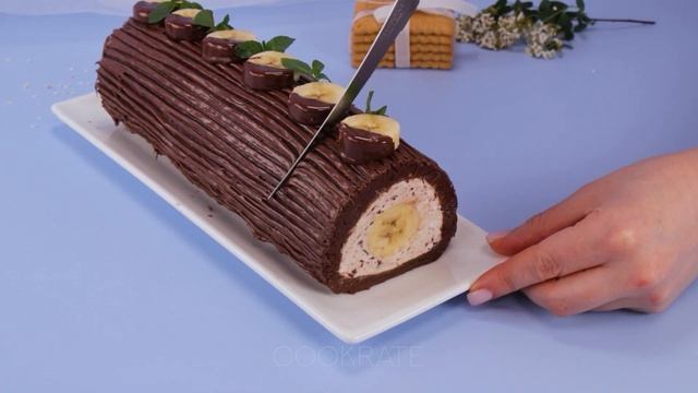 Prepare a super cake without baking using 2 bananas, biscuits and Nutella! смотреть онлайн