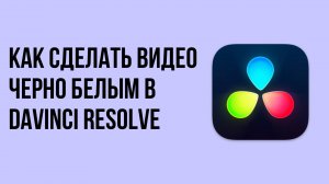 Как сделать видео черно белым в davinci resolve