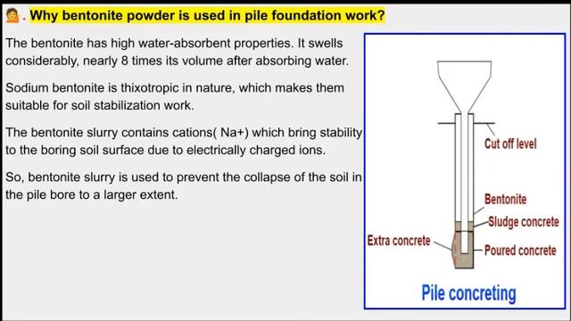 Why bentonite slurry is used in pile foundation works?/Advantages of using bentonite in pile work. смотреть онлайн