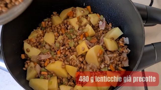 Zuppa di lenticchie, farro e patate смотреть онлайн