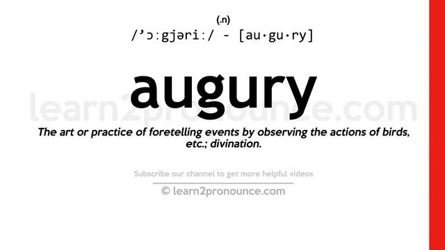 Pronunciation of Augury | Definition of Augury смотреть онлайн