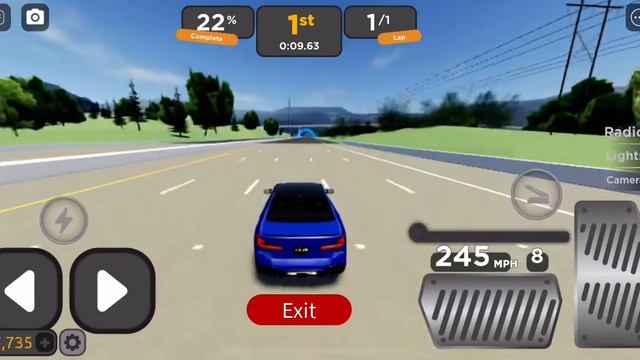 BMW m5 cs driving empire highway race fastest time top speed 207 mph, place: 37.68 seconds. смотреть онлайн