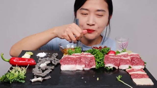 생차돌박이 육회 천엽 리얼사운드 먹방 ASMR RAW BEEF BRISKET & OMASUM MUKBANG EATING SOUNDS NO TALKING | NAJIN