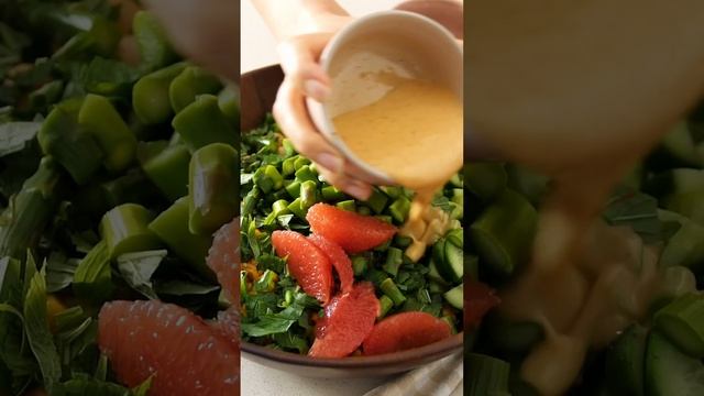 Primavera Salad with Spicy Grapefruit Vinaigrette #plantbasedrecipes смотреть онлайн
