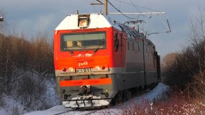 2ЭС6-556 "Синара" со снежным грузовым поездом