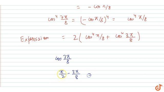 Prove that: `cos^4pi/8+cos^4(3pi)/8+cos^4(5pi)/8+cos^4(7pi)/8=3/2` смотреть онлайн