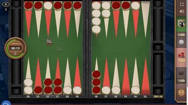 Длинные нарды. Счёт 6-2 смотреть онлайн