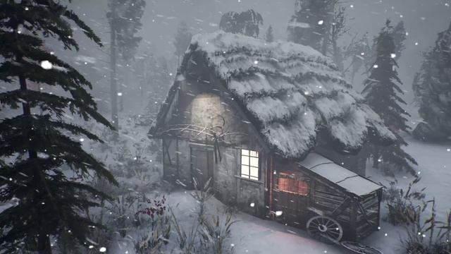 Звуки сильной метели и завывающего ветра убаюкивают. Атмосфера снежной бури. Воющий ветер смотреть онлайн