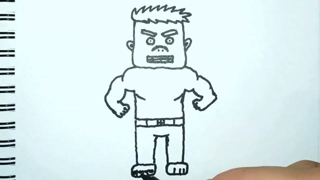 Халк! Нарисовал зелёного здоровяка и разукрасил фломастерами 🙂 смотреть онлайн