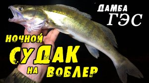 Ловля СУДАКА на воблер. Ночная рыбалка на судака. Рыбалка в Новосибирске Дамба ГЭС