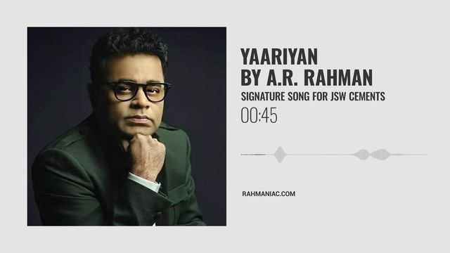 Yaariyan | A.R. Rahman | New Signature Song for JSW Cements | Audio Version смотреть онлайн