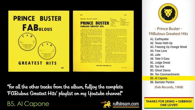 Prince Buster - Al Capone (Prince Buster – FABulous Greatest Hits FULL ALBUM, 1968) смотреть онлайн