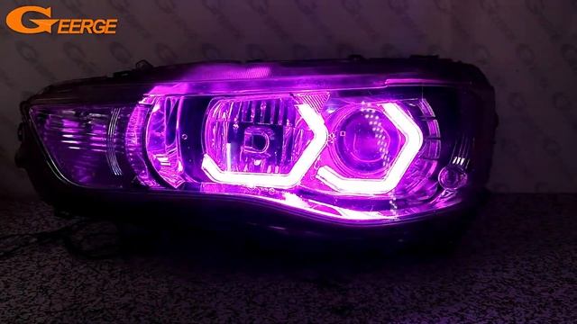 For Mitsubishi Lancer 10 X EVO Concept M4 Iconic Style Multi Color RGB LED Angel Eyes Halo Rings смотреть онлайн