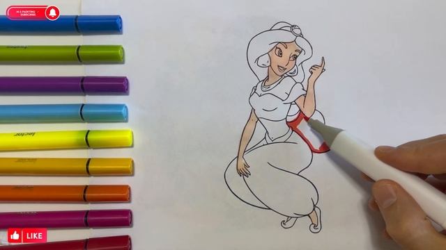Coloring with Sticker Book Dress Up Disney Princess Ariel,Snow White,Belle,Cinderella, смотреть онлайн