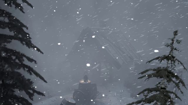 ❄ уютная атмосфера рождественского домика с камином 🔥 Звуки падающего снега и вьюги смотреть онлайн