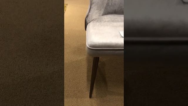 Scott Living 107953 Grey Velvet Mid Century Modern Dining Chair