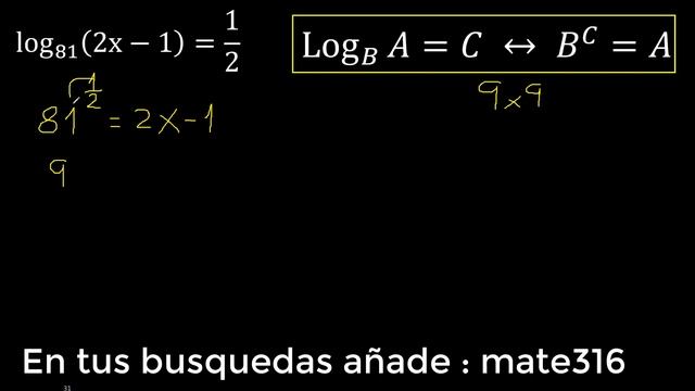 Log 81 (2x-1)=1/2 Logaritmos con fracciones , ecuaciones LOGARITMICAS hallar x смотреть онлайн