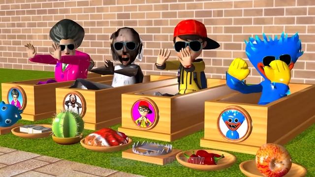 Scary Teacher 3D Vs Squid Game Wooden Cart Carry Honeycomb Candy Saw Level Max 5 Times Challenge