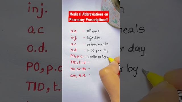 Medical Abbreviations on Pharmacy Prescriptions!!