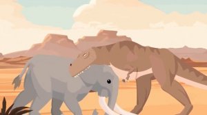 T-Rex vs Bull Elephant | Dinosaurs vs Wild Animals [S1] | Animal Animation