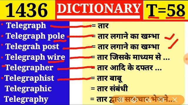 Telegraphist 👉 तार बाबू | Dictionary | Episode 1436 | Vocabulary || T Part 58 | Telegraph смотреть онлайн