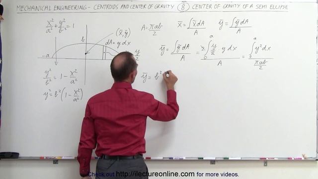 Mechanical Engineering: Centroids & Center of Gravity (8 of 35) Center of Gravity of a Semi Ellipse смотреть онлайн