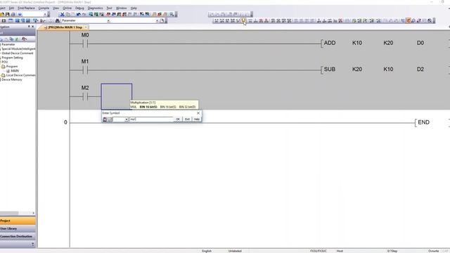 Mitsubishi GX Works 2 Arithmetic Instruction 16 Bit Integer смотреть онлайн