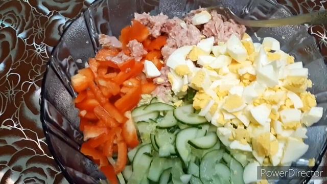 Салат с тунцом без майонеза.😋🎄 смотреть онлайн