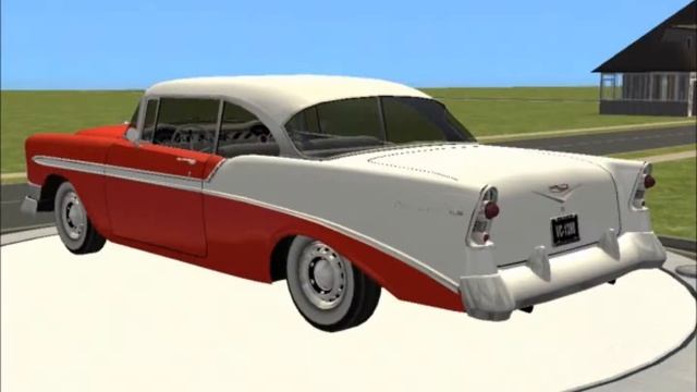 Sims 2 Car Conversion by VoVillia Corp. - 1956 Chevrolet Bel Air Hardtop Sport Coupe смотреть онлайн