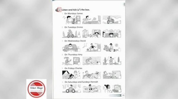 Super Minds 1 Unit 5 Free Time - Workbook page 65 (AUDIO)