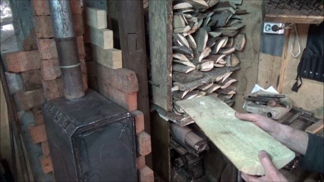 Отопление горбылём.