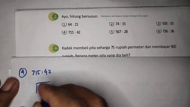 Jawaban Matematika kelas 4 hal 95 kur. merdeka, 2 ayo hitung bersusun. 1) 64:21, 2) 74:15, 3) 505:5 смотреть онлайн