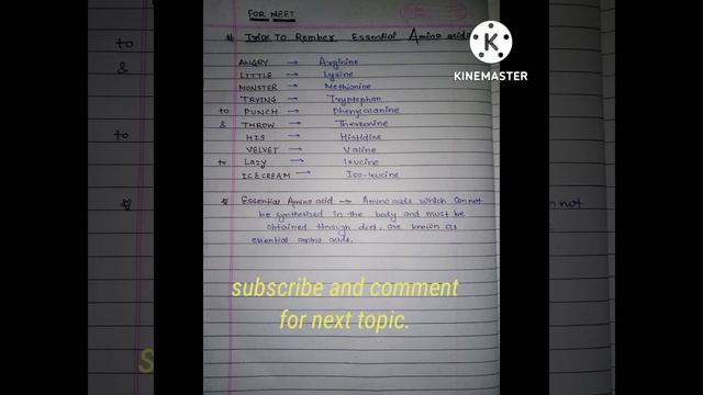 Essential Amino Acid Trick To Remember.