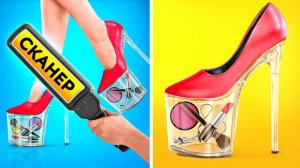 УМНЫЕ И ВЕСЕЛЫЕ СПОСОБЫ ТАЙКОМ ПРОНЕСТИ КОСМЕТИКУ || Крутые бьюти-лайфхаки от 123 GO!