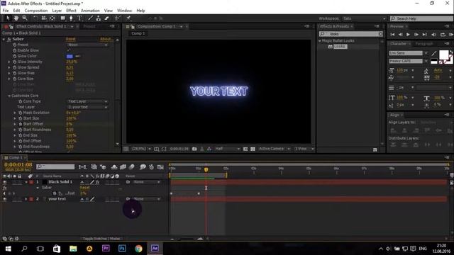 Neon Text in After Effects | ᴁ-tutorial | #4 (Saber) смотреть онлайн
