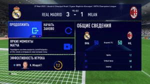 ФИФА 23 ОБЗОР МАТЧА ФИНАЛ ЛИГИ ЧЕМПИОНОВ РЕАЛ МАДРИД МИЛАН 3:1