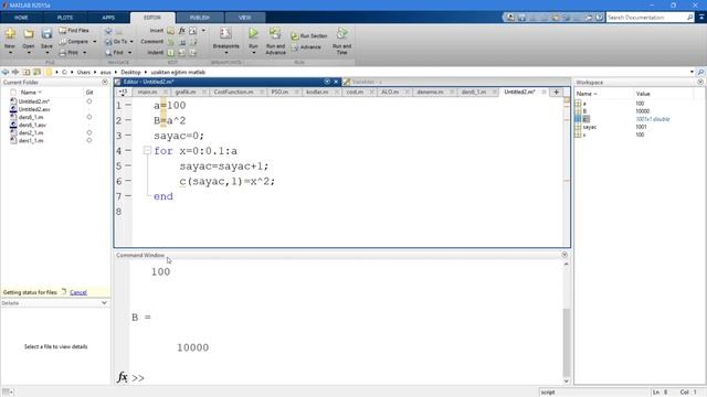 Matlab Dersleri 7 (for döngüsü) смотреть онлайн