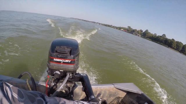 Jon Boat 1436 14ft 2 Stroke Mercury 6hp At Top Speed And Cruising On The Lake смотреть онлайн