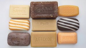 Залипательная резка хрустящего мыла. Асмр. Cutting soap