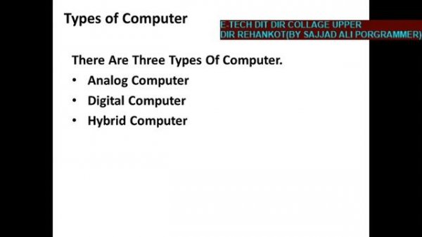 COMPUTER HARDWARE TROUBLE SHOOTING CONCEPTS COMPUTER FUNCTION TYPES OF COMPUTER
