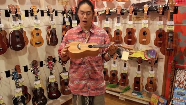 Ukulele Puapua demo-ing an Amina/Ami Ac-100 concert ukulele смотреть онлайн