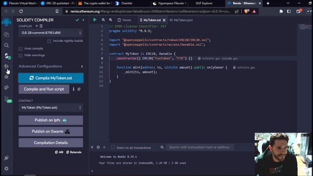 Deploy a Smart Contract in 5min w/ Remix IDE - Filecoin Ethereum Virtual Machine (FEVM) ERC-20 смотреть онлайн