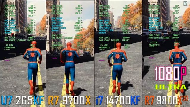 Intel i7 14700KF vs Ryzen 7 9700X vs Ultra 7 265KF vs Ryzen 7 9800X3D -- CPU Comparison 2024.... смотреть онлайн