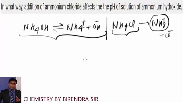 In what way, addition of ammonium chloride affects the the pH of solution of ammonium hydroxide. смотреть онлайн
