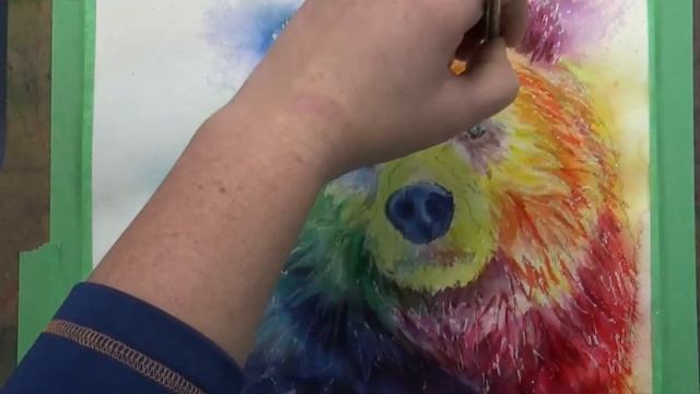 Dr Ph Martins Hydrus Watercolor Review and Colorful Bear Speed painting смотреть онлайн