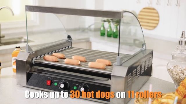 Costway 18 Hot Dog 7 Roller Grill Commercial Cooker смотреть онлайн