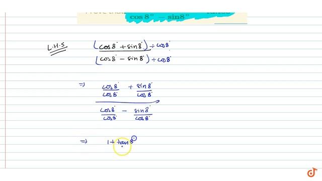 Prove that: `(cos8^@+"sin"8^@)/(cos8^@-"sin"8^@)=t a n 53^@` смотреть онлайн
