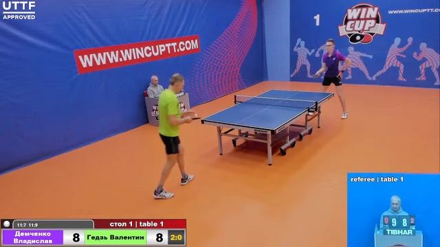 Демченко Владислав 2-3 Гедзь Валентин Турнир Восток 1 WINCUP 15.10.21 Прямая трансляция Зал 1 смотреть онлайн