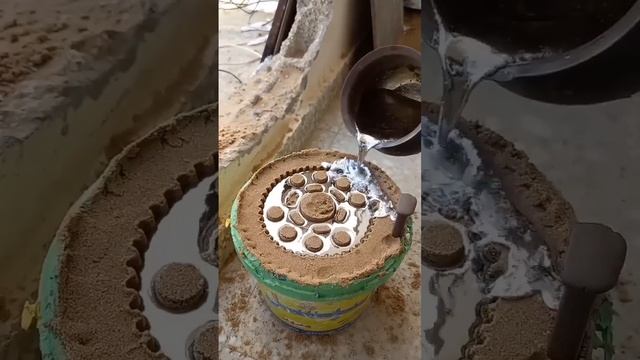 Отливка шестерни из металла. смотреть онлайн