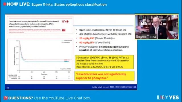 YES ILAE Webinars 2020 - Prof Eugen Trinka - Status epilepticus classification смотреть онлайн